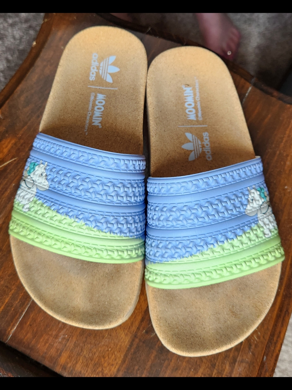 adidas x Moomin Lavender & Lime Slide Sandals Womens Size 5 - Picture 5 of 5
